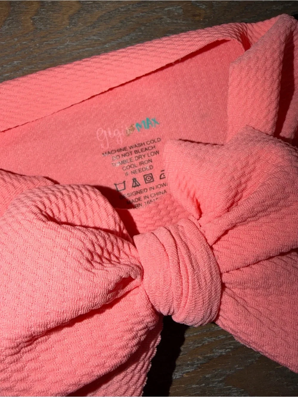 Gigi and Max Coral Pink Headwrap Bow (singular bow listing)